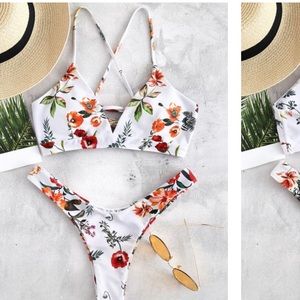 Flower designed bikini